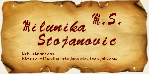 Milunika Stojanović vizit kartica